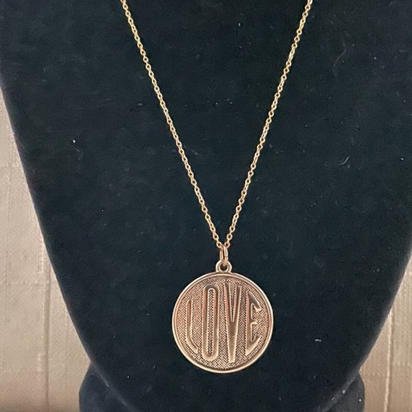 Valentines Day Women Necklace LOVE Gold Tone Necklace Fashion Jewelry - Picture 2 of 11